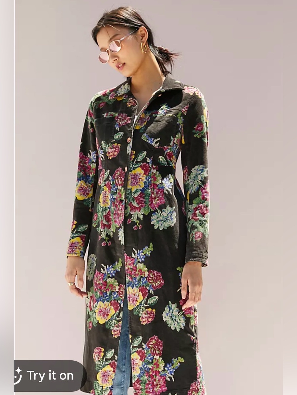 Anthropologie Floral Trench
